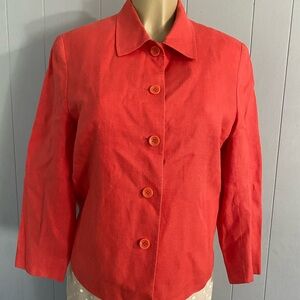 Talbots Coral Linen Blend Jacket